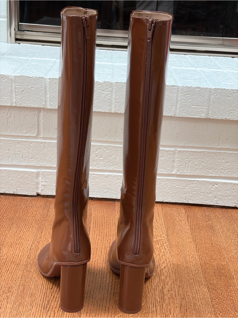 Bottega Veneta Atomic 90 mm tall boots, Brown Sugar, patent leather, 37 - Picture 2 of 12